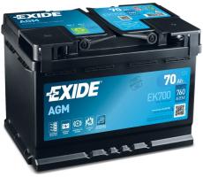Автомобильный аккумулятор Exide AGM 70 А/ч EK700
